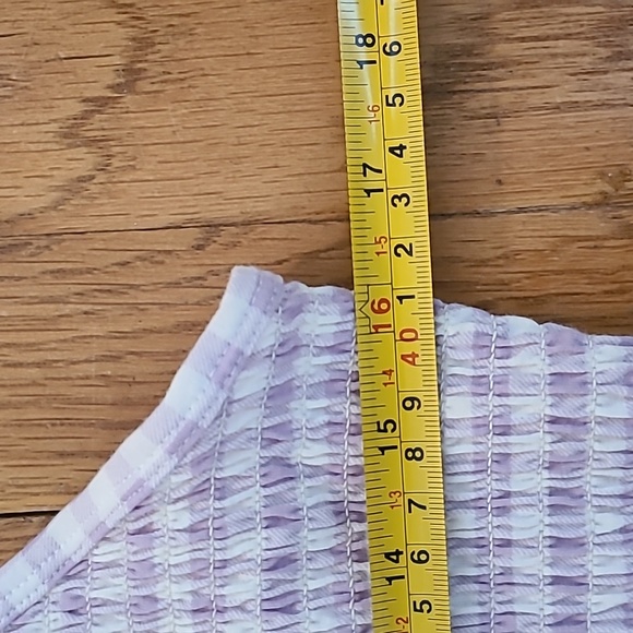 SO BRAND WOMENS JUNIOR PURPLE AND WHITE SMOCKING SUMMER TANK TOP SIZE XL - Picture 9 of 13